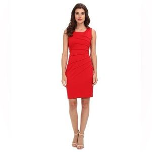 Calvin Klein Starburst sleeveless Sheath red dress size 8